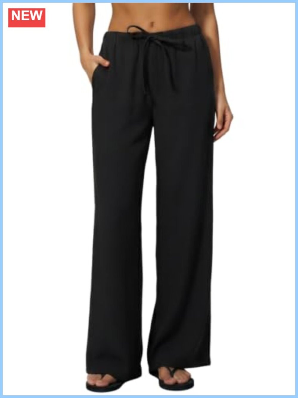 High Rise Wide Leg Palazzo Pants Wrinkle Resistant with Pockets